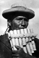 Photo of man playing panpipes