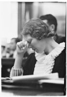 Murder suspect Gladys Carter in a courtroom, Los Angeles, 1935