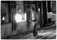 Steel worker at the Columbia Steel Company's plant, Torrance