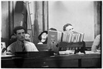 Albert Dyer with his lawyer Ellery Cuff in court, Los Angeles, 1937
