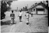 Boys taking part in a free summer camp organized by Los Angeles Sheriff Eugene Biscailuz.  Circa July 1937.