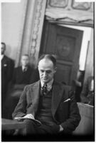 Attorney John C. Packard in the courtroom, Los Angeles, 1930s
