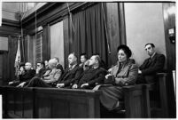 Jury selected for the murder trial of Paul A. Wright, Los Angeles, 1938