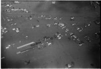 Aerial view of flooded homes in North Hollywood, Los Angeles, 1938