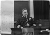 Police Chief James E. Davis testifying before the grand jury about the attempted murder of Harry Raymond, Los Angeles, 1938