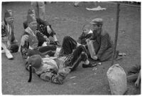 Nile Shrine members lounging on the grass, Los Angeles, 1938