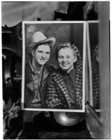 Photograph of Ray Harvey and June Rogers Harvey dressed like a cowboy and cowgirl, Los Angeles