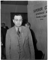 Alexander Sparks, the first husband of Doris Dazay, at the murder trial of George Dazey, Los Angeles, 1940