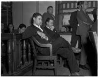 Walter A. Smith sits in court during his trial for negligent homicide, Los Angeles, 1940