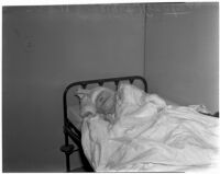 Fred (Fritz) Gastman in a hotel bed, Los Angeles