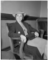 Margaret Ballard seated in a chair, Los Angeles, 1930s