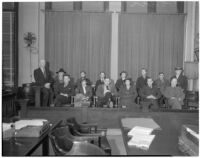 Jury selected for the William Bonelli liquor license bribe trial, Los Angeles, February 19, 1940