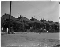 Housing on Ann St.; the subject of a proposed city "slum clearance" ordinance, Los Angeles, February 1940