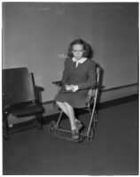 Lillian Bierman in court over dispute with her husband Carroll Bierman, Kentucky Derby winning jockey, Los Angeles, September 9, 1940