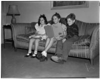 Connie Kreinman, Naomi Jaffe, and Allan Bernard during Child Welfare Day at the Beverly Hills Athletic Club, Beverly Hills, March 2, 1940