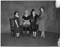 Mrs. A. Julliard Hall, Mrs. Oscar C. Wilcox, Mrs. Priestly A. Horton, and Mrs. Glynn C. Ellsworth, Los Angeles, circa 1940