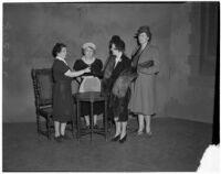 Mrs. A. Julliard Hall, Mrs. Oscar C. Wilcox, Mrs. Priestly A. Horton, and Mrs. Glynn C. Ellsworth, Los Angeles, circa 1940