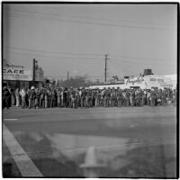 Strikers during the Conference of Studio Unions strike against all Hollywood Studios, Los Angeles, October 19, 1945