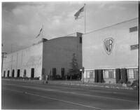 Police outside Warner Bros. Studio after the Conference of Studio Unions strike, Los Angeles, 1945