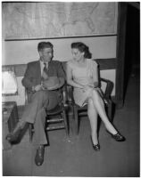 Joe Julius Poncelet and his wife, Peggy Poncelet, after their arrest for attempted robbery, Los Angeles, May 16, 1946