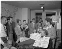 Group gathered in the office of price administration, Los Angeles, May 4, 1946