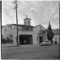 City hall and fire station [?] in a small town, California