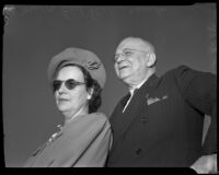 Mayor Earl Riley of Portland, Oregon with his wife Fay Riley, Los Angeles, January 31, 1947