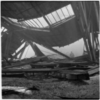 Fire damage in L.A. Harbor caused by the Markay oil tanker explosion, Los Angeles, 1947