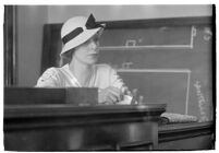 Woman testifying in a courtroom, Los Angeles, 1930-1939