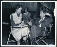 Jane Wyman and Curtis Bernhardt on the set of The Blue Veil