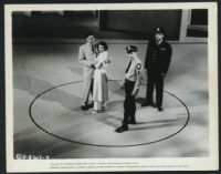 Hugh Marlowe, Joan Taylor, Larry Blake and Donald Curtis in Earth vs. the Flying Saucers