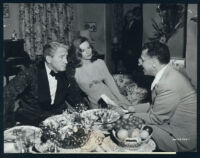 Spencer Tracy, Leueen MacGrath and George Cukor on the set of Edward, My Son