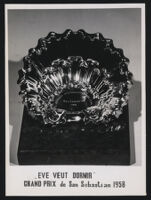 Photo of prize from San Sebastian International Film Festival 1958 for film Eve Wants to Sleep.