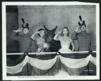 Donald O'Connor, Alice Kelley, Francis the Talking Mule, Lori Nelson and William Reynolds in Francis Goes to West Point