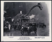Helen Hayes, Joan Sims and Natasha Pyne drive a dinosaur through London in One of Our Dinosaurs Is Missing