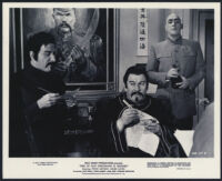 Peter Ustinov, Clive Revill, and Bernard Bresslaw in One of Our Dinosaurs Is Missing