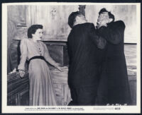 Joan Bennett, Roy Roberts, and James Mason in The Reckless Moment