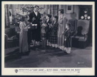 Gay Gordon, Iris Mann, Cary Grant, Clifford Tatum, Jr., Malcolm Cassell, Betsy Drake, and George Winslow in Room For One More