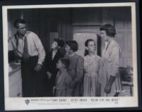 Cary Grant, Clifford Tatum, Jr., George Winslow, Gay Gordon, Iris Mann, and Betsy Drake in Room For One More