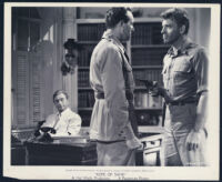 Claude Rains, Paul Henreid, and Burt Lancaster in Rope Of Sand