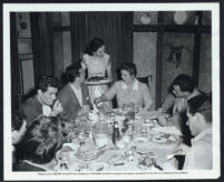Ann Blyth, Frances Bavier and other cast members in a scene from Sally and Saint Anne