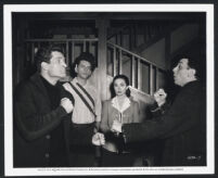 Ann Blyth, Hugh O'Brian and King Donovan in a scene from Sally and Saint Anne