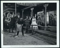 Yvonne De Carlo, David Bruce and extras in a scene from Salome, Where She Danced