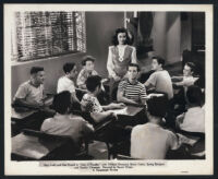 Gail Russell, Stanley Clements and extras in a scene from Salty O'Rourke