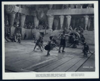 Victor Mature and extras in a scene from Samson and Delilah