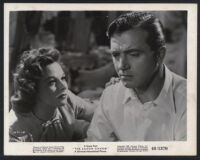 Susan Hayward and John Payne in a scene from The Saxon Charm