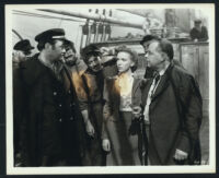 Edward G. Robinson, Ida Lupino, Gene Lockhart and extras in a scene from Sea Wolf