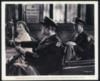Florence Marly, Ray Milland and an unidentified actor in a scene from Sealed Verdict