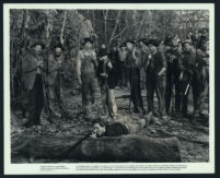 Cast members and extras in a scene from Sergeant York