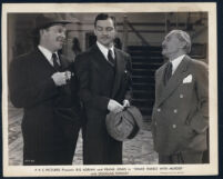 Frank Jenks, Douglas Fowley and an unidentified actor in a scene from Shake Hands With Murder